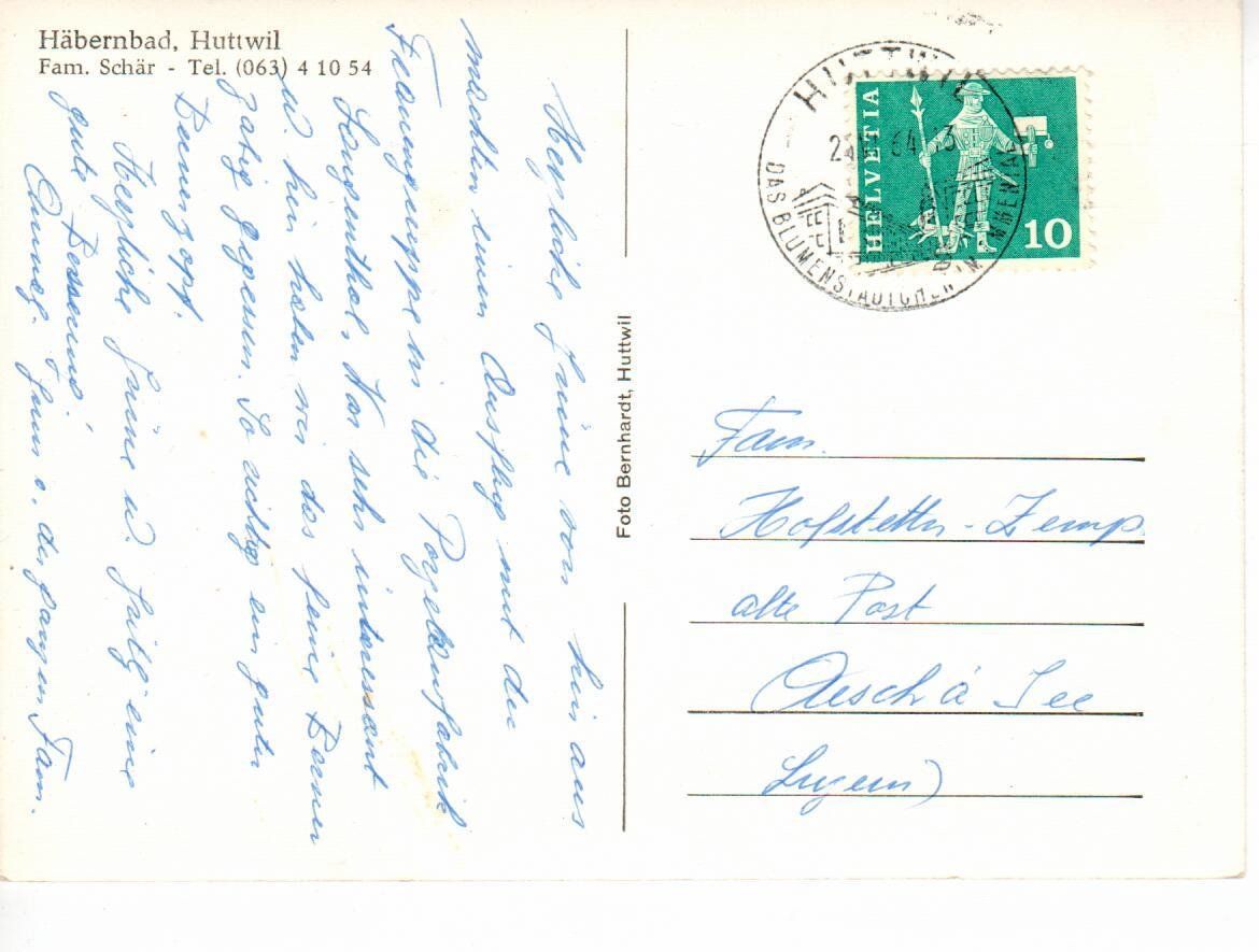 Cartoline postali: Häbernbad Huttwil – Usato da Wolhusen venduto da Curver9 1