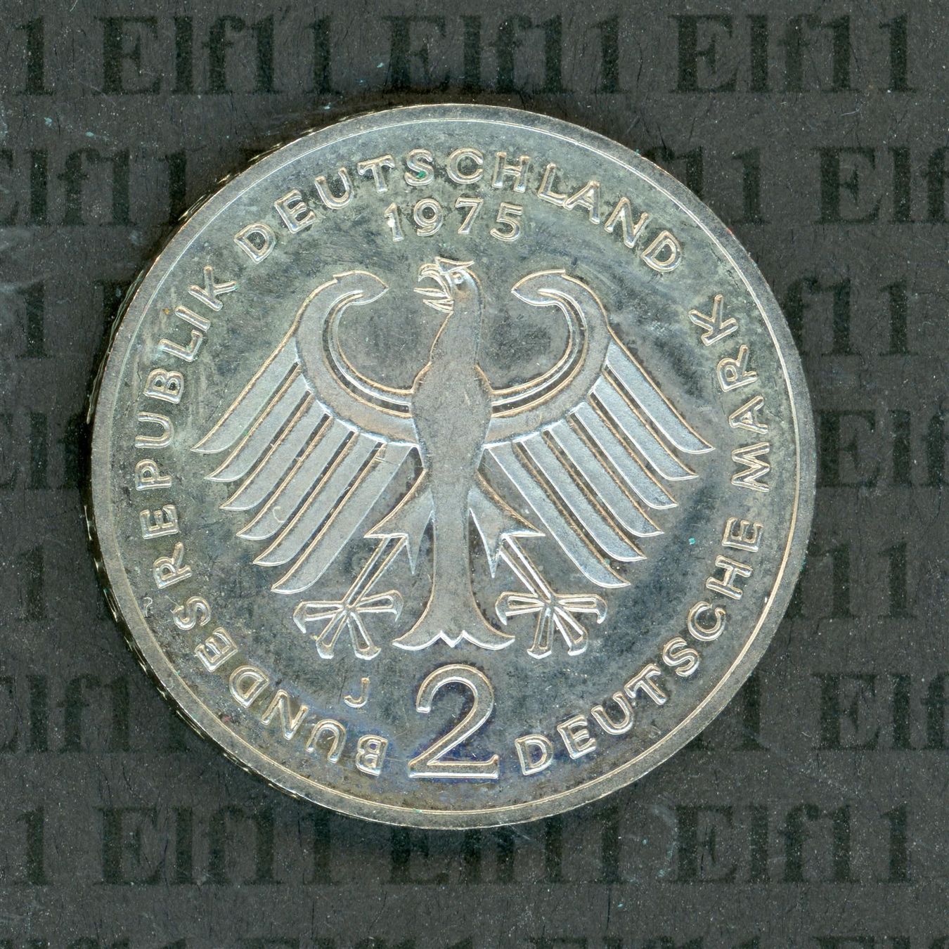 Tutti le monete: DEM___2.00 1975J Heuss vz 2 Deutsche Mark – Usato da Widnau venduto da Elf11
