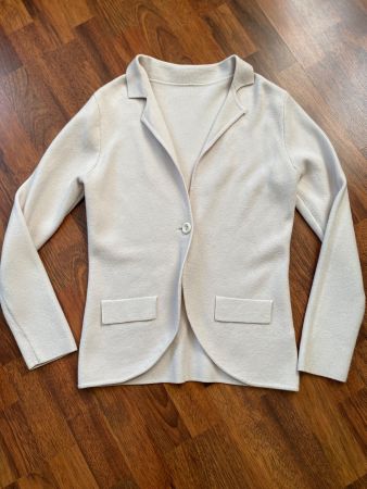 Weicher Damen Strickblazer Cremefarben