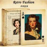 54 cartes - jeu de cartes Poker, rétro vintage