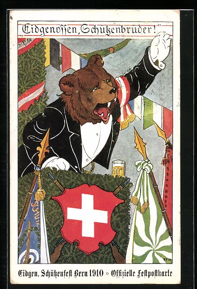 Ansichtskarten: Bern, Eidgenössisches Schützenfest 191 – Gebraucht aus Berlin von bartko-reher