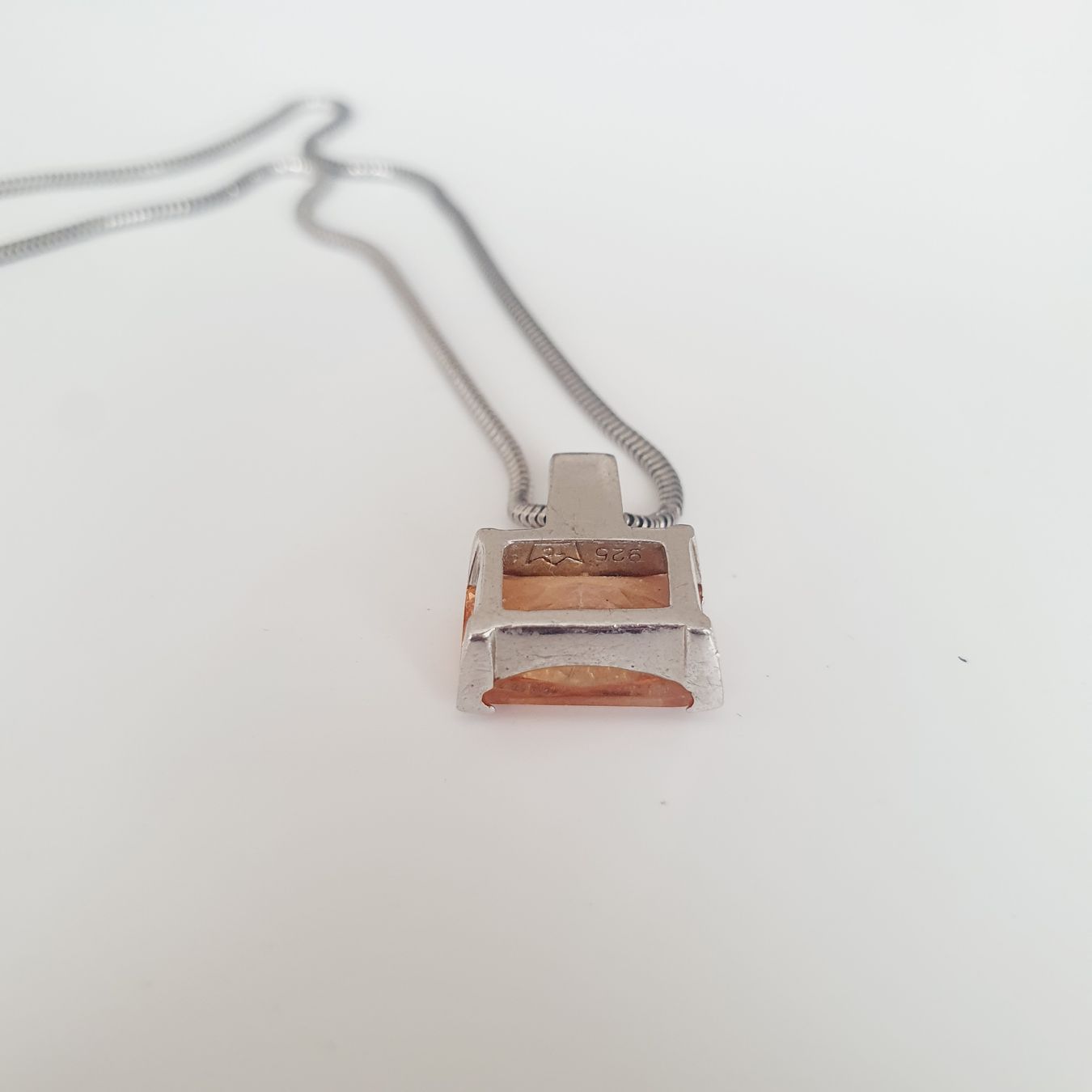 Catenine: Silber  Halskette mit orangem Stein, 925 Silber – Usato da Kreuzlingen venduto da Wunderkiste123 9