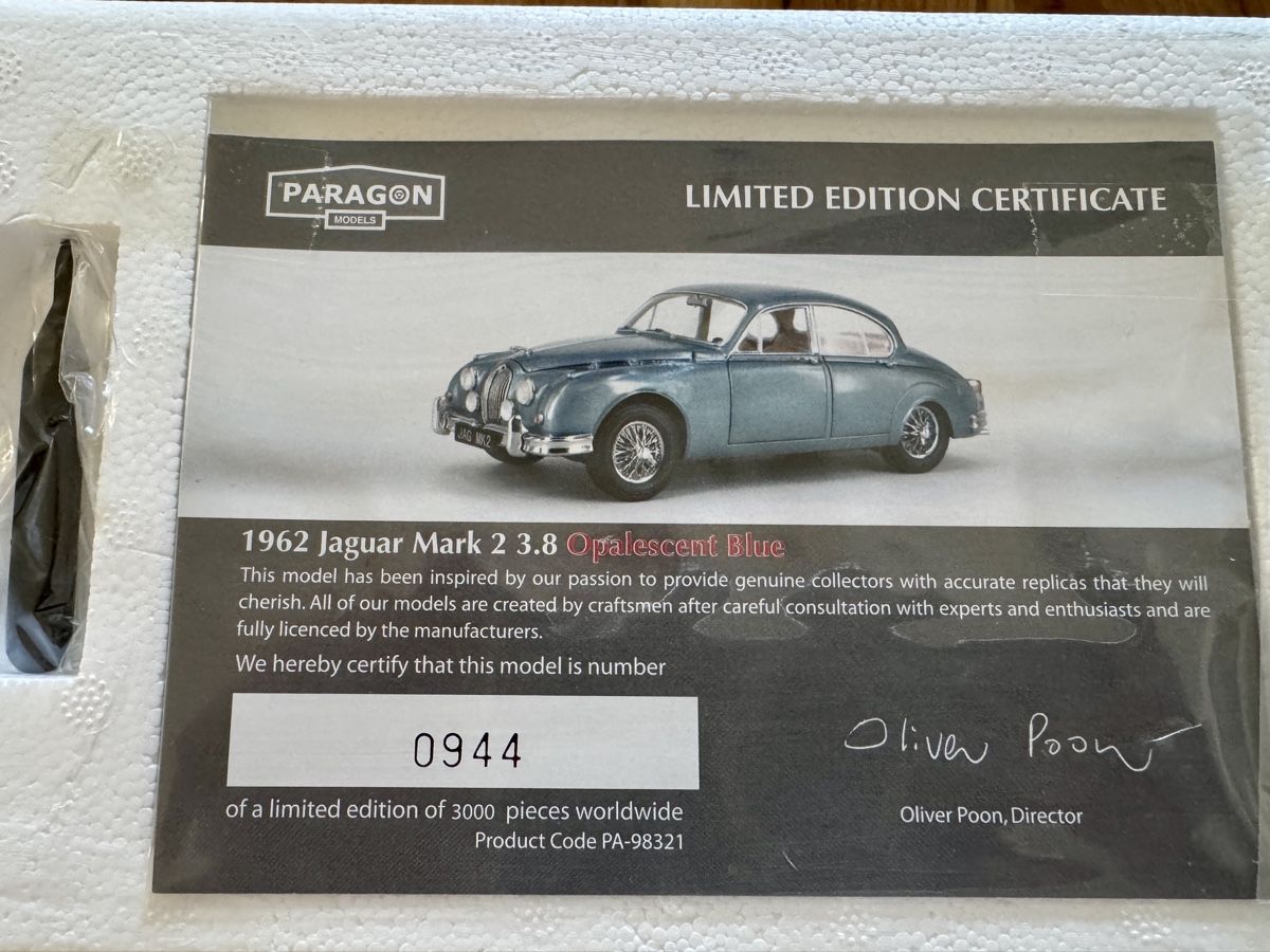 Jaguar Modellini d'auto: Jaguar Mark 2 3.8 1962 Limited Edition – Nuovo e nell'imballaggio originale da Hubersdorf venduto da smi_79nm 5