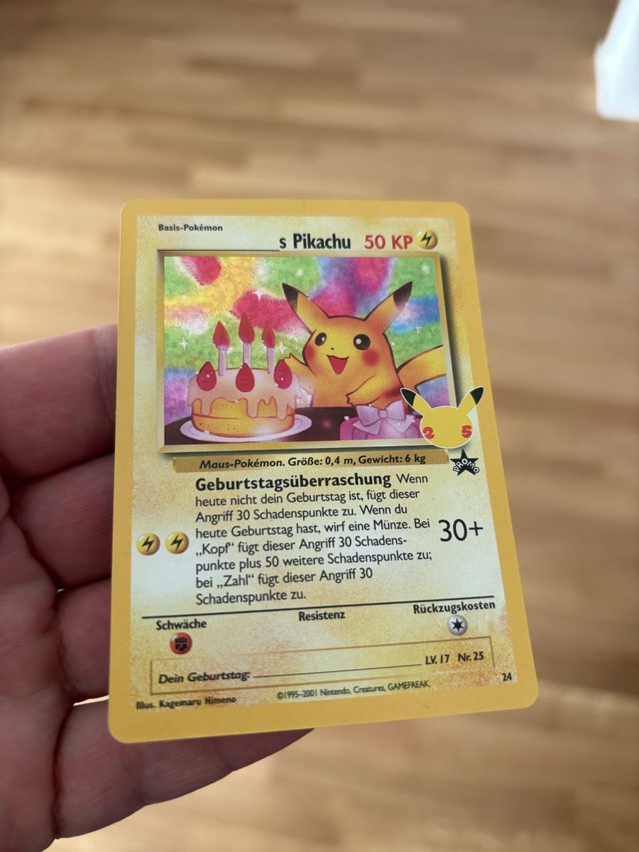 Pokémon Carte collezionabili: Pokémon Celebration Pikachu Geburtstagskarte – Nuovo (secondo la descrizione) da Inwil venduto da ste_roma 1
