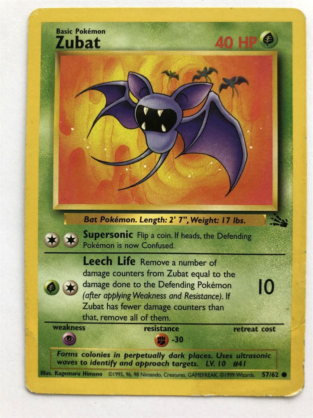 Pokémon Carte collezionabili: Zubat - Fossil - Pokemon – Usato da Nussbaumen AG venduto da Bika-Shop