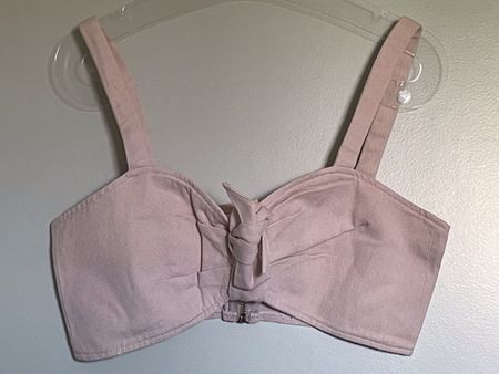 Top Missguided en jeans rose poudré taille 36 neuf