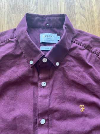 Farah Hemd Brewer Slim Fit S weinrot