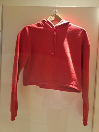 H&M Damen Crop-Hoodie rot gr. S 