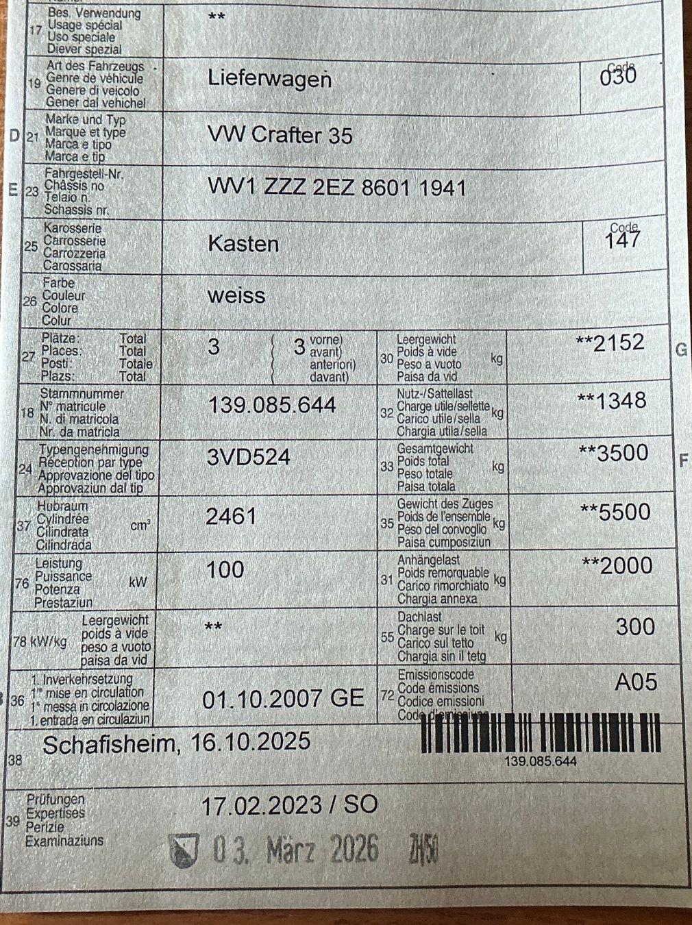 VW Veicoli commerciali: VW Crafter 35 – Usato da Neuenhof venduto da DeMonn 8