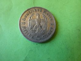 Dt. Reich 1935 F, 5 Reichsmark - Silber