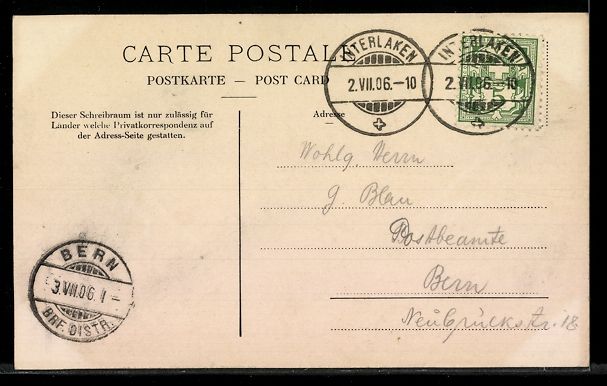 Cartoline postali: AK Interlaken, Höhenweg – Usato da Berlin venduto da bartko-reher 1