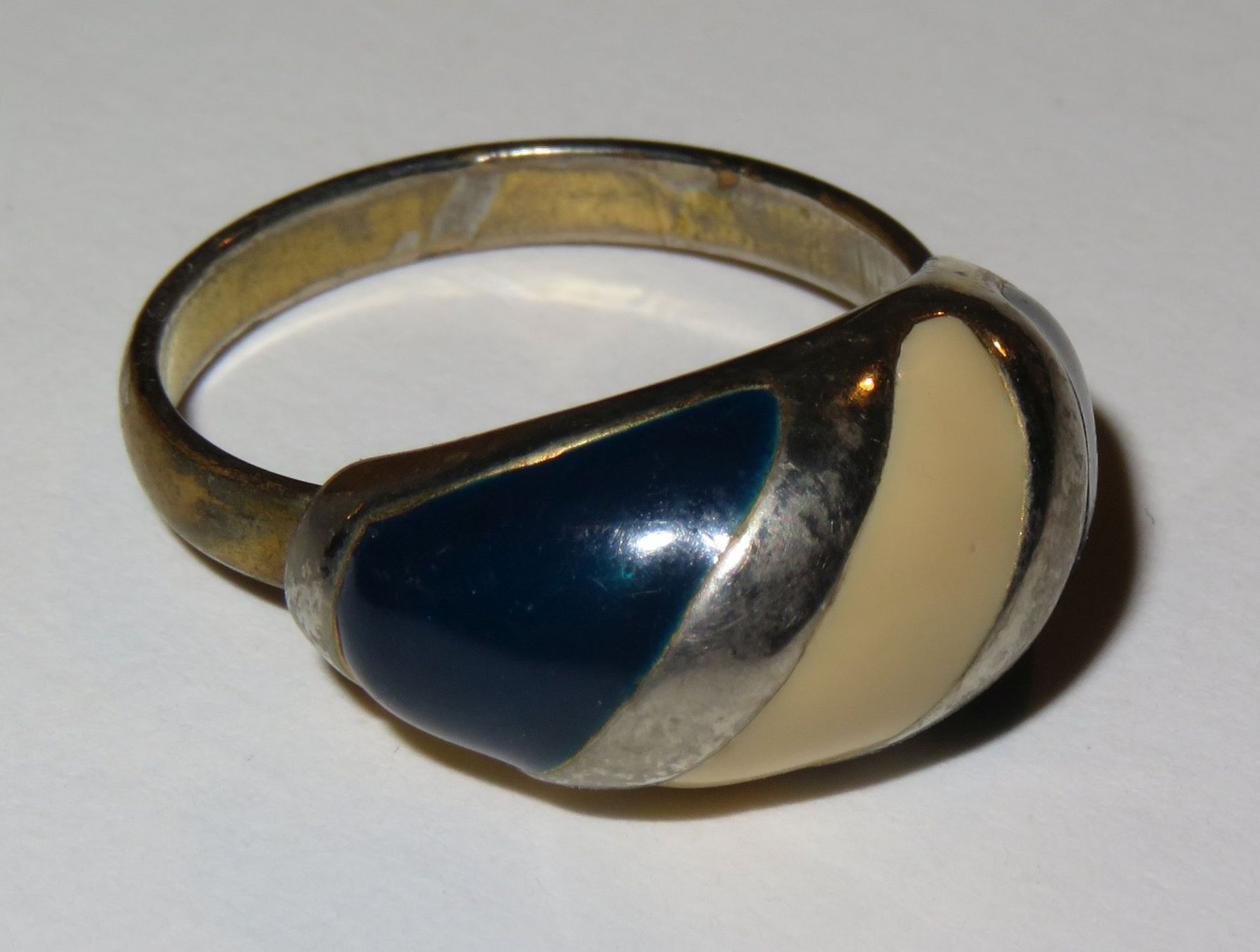 Anelli: Fingerring versilbert, mit Emaille 2-farbig – Usato da Oberriet SG venduto da Manick 1