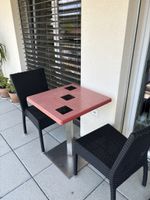 Schickes Bistro-Set: Design-Tisch & 2 Polyrattan-Stühle für