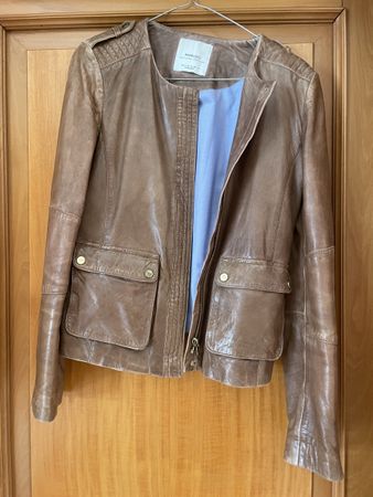 Giacca in vera pelle Mango 