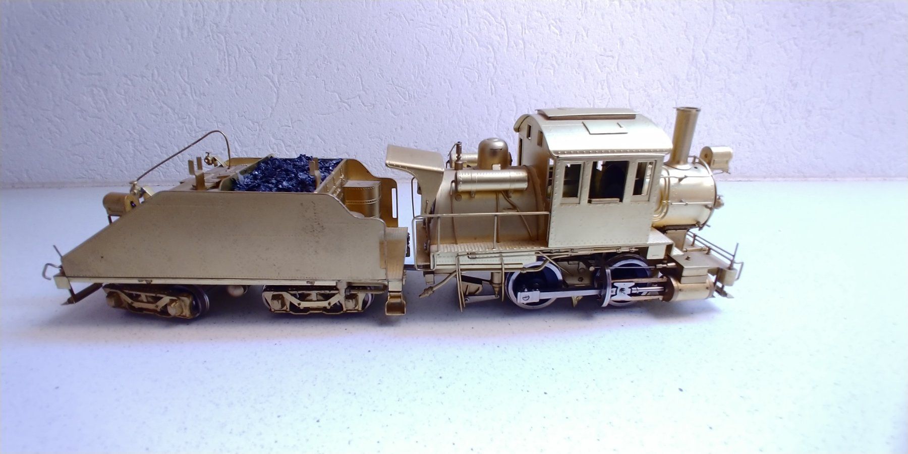 Modellini di ferrovie: Gem Models Dampflok Messing mit Kohlewagen 0 – Usato da Waltenschwil venduto da Ardnas007 1