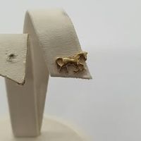Echt 18K Gold - Einzel Pferd Ohrstecker