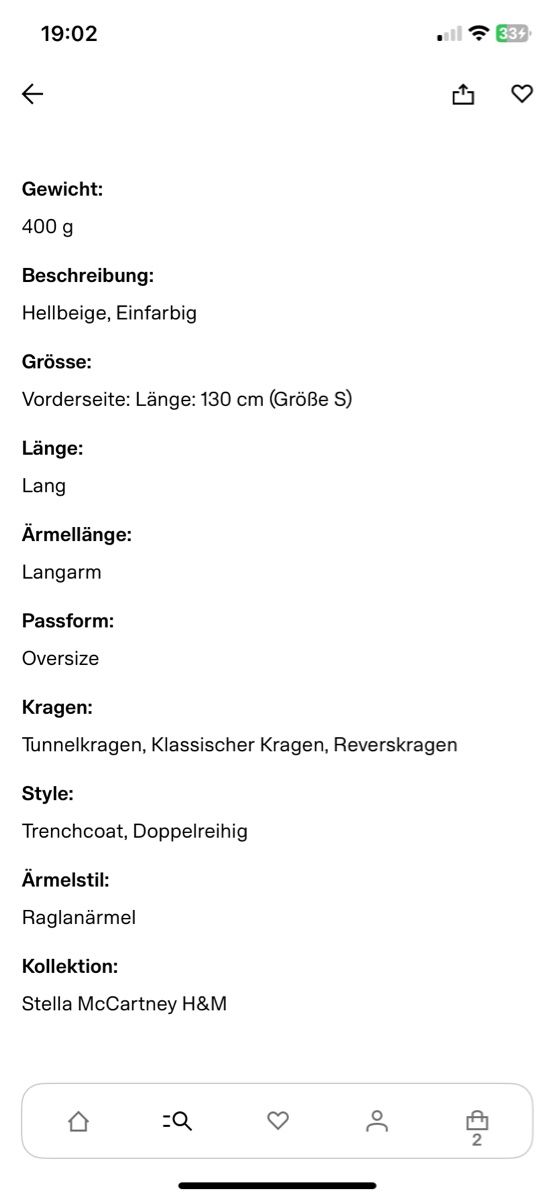 Stella McCartney Mäntel: Stella McCartney H&M Trenchcoat Gr. S – Neu (gemäss Beschreibung) aus Basel von kar_6lxm 4
