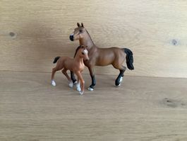 Schleich Pferde Fohlen mit Stute guter Zustand