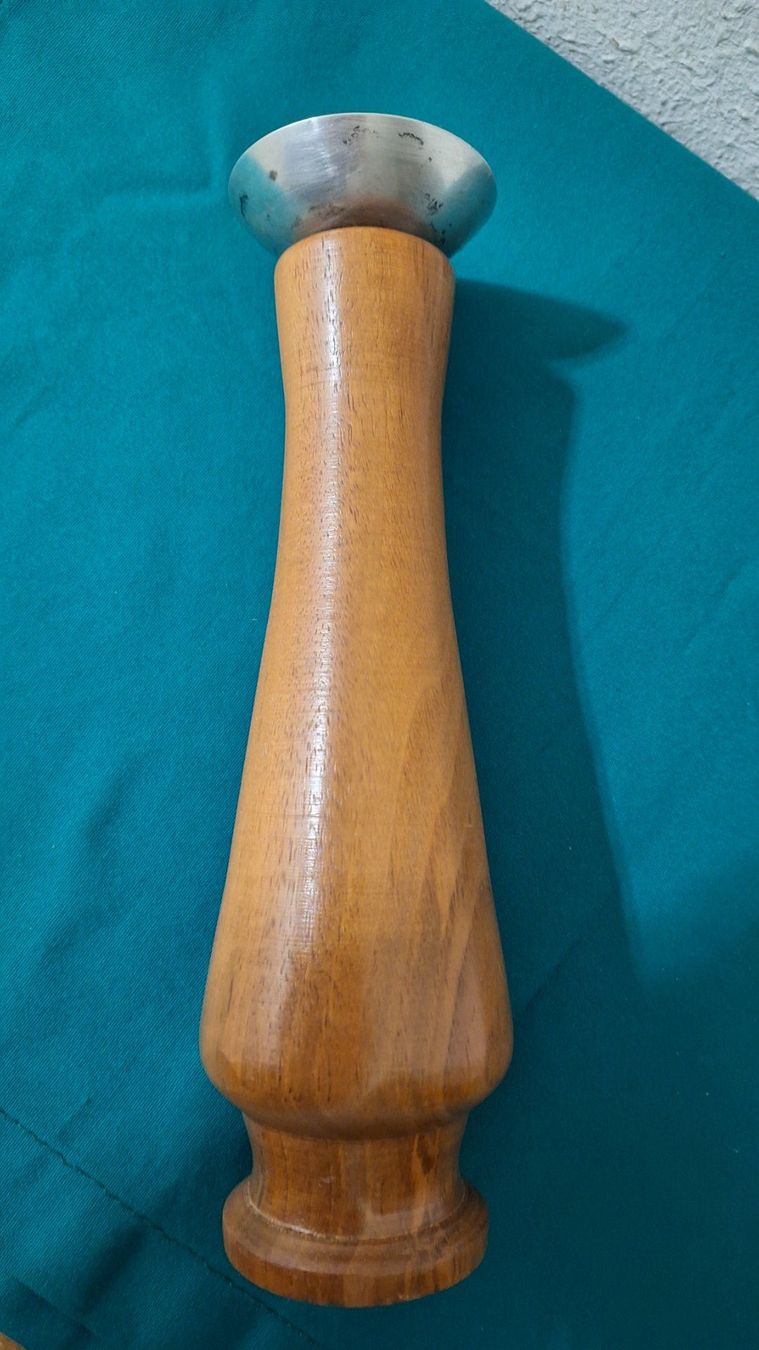 Kerzenständer: Vintage Kerzenständer , Holz ,Metall versilbert – Gebraucht aus Arlesheim von shopradl 6