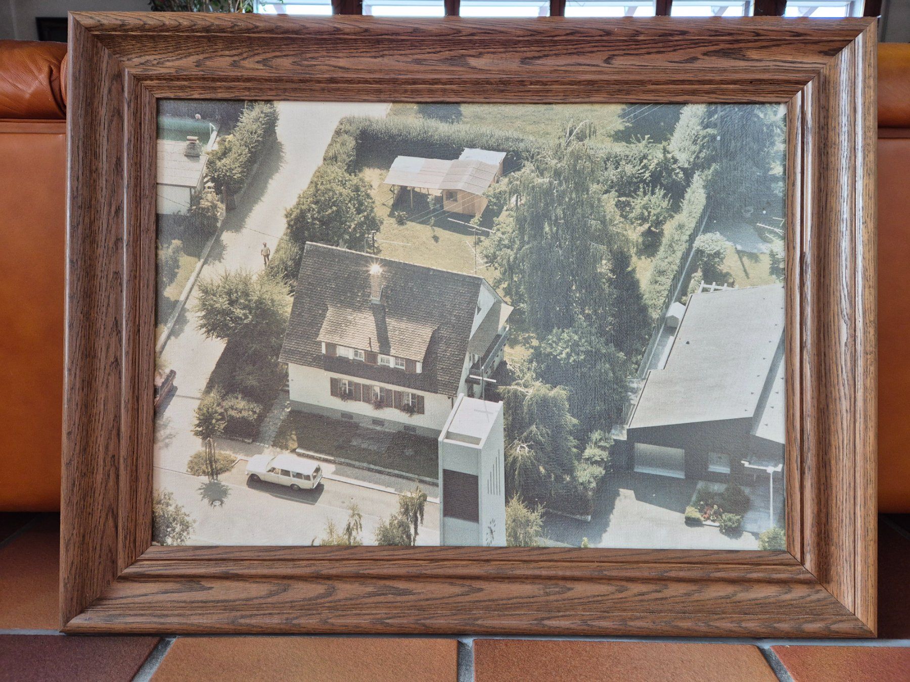 Cornici: Holzrahmen Gerahmtes Luftbild, ca. 1980 – Usato da Winkel venduto da Heuresis
