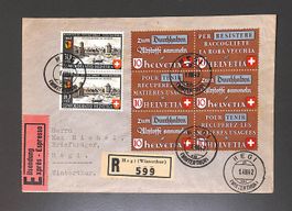 1942 Altstoffmarken Sechserblock Charge HEGI (WINTERTHUR)
