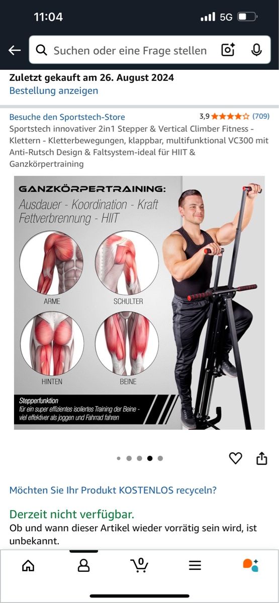 Vélos d'appartement: Stepper und Vertical Climber – D'occasion à Niederhasli par aug22 5