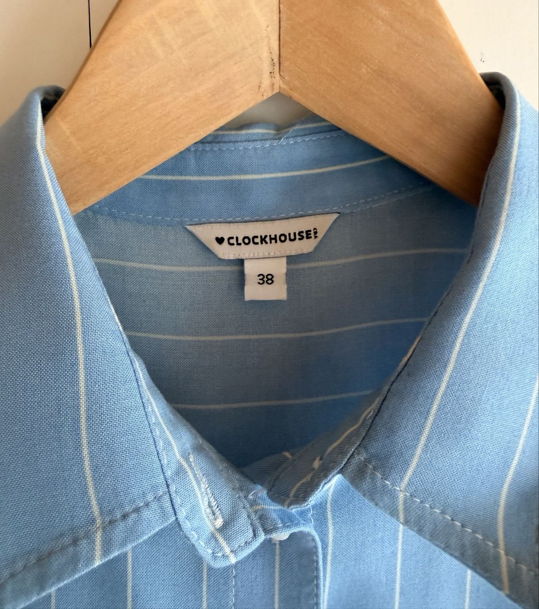 C&A Blusen: Bluse von clockhouse, Kurzarm, Hellblau Gestreift, Gr. 38! – Gebraucht aus Wila von sirisum 4