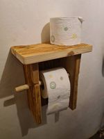 Toilettenpapier Halterung aus Altholz