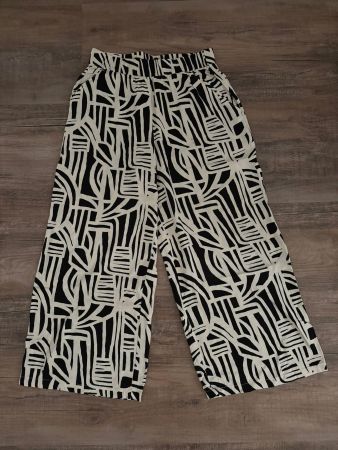 C&A weite luftige Sommerhose schwarz/beige - Grösse 38