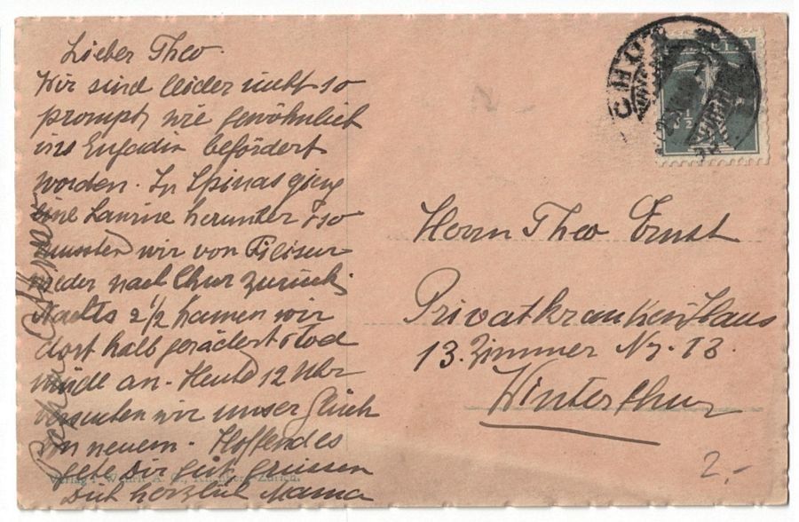 Ansichtskarten: Chur, gelaufen um 1915 – Gebraucht aus Frauenfeld von POML 1