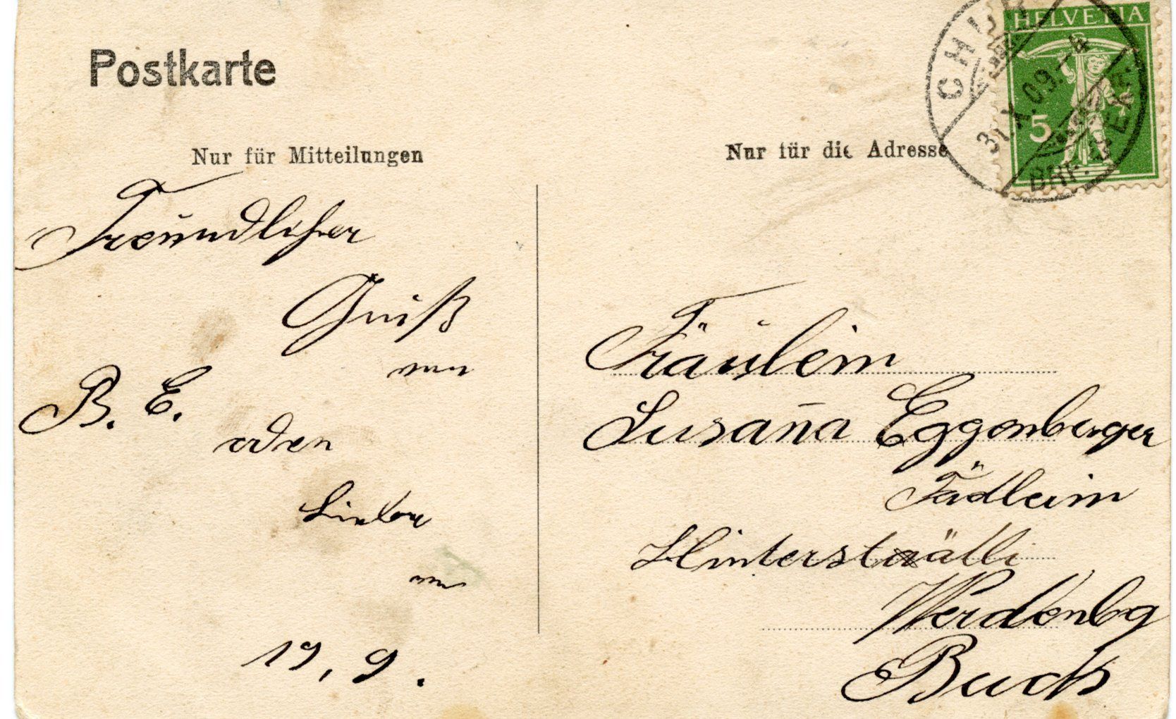Cartoline postali: Chur Hotel Steinbock – Usato da Ruggell venduto da spalkur42 1