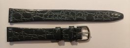Bracelet cuir gris façon croco souple montre dame, 13mm