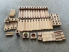 Kugelbahn Holzset mit Bahnen,  gebraucht
