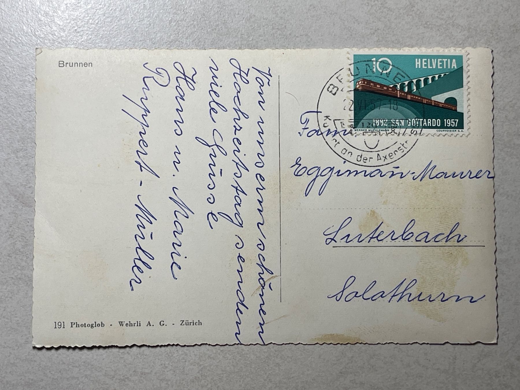 Cartoline postali: Ansichtskarte von Brunnen, Vierwaldstättersee, – Usato da Strengelbach venduto da Aschatan5 1