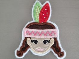 Aufnäher Indianer Mädchen Patches Handarbeit waschbar