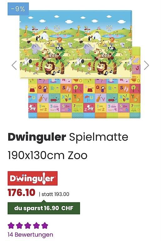 Tappeto da gioco: Spielmatte Dwinguler 190x130cm Zoo – Usato da Pfäffikon SZ venduto da hejaeggi