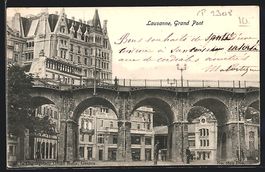 AK Lausanne, Grand Pont, 1903
