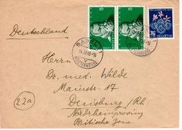 Brief, Basel - Deutschland, Vignette Mustermesse Basel 1948
