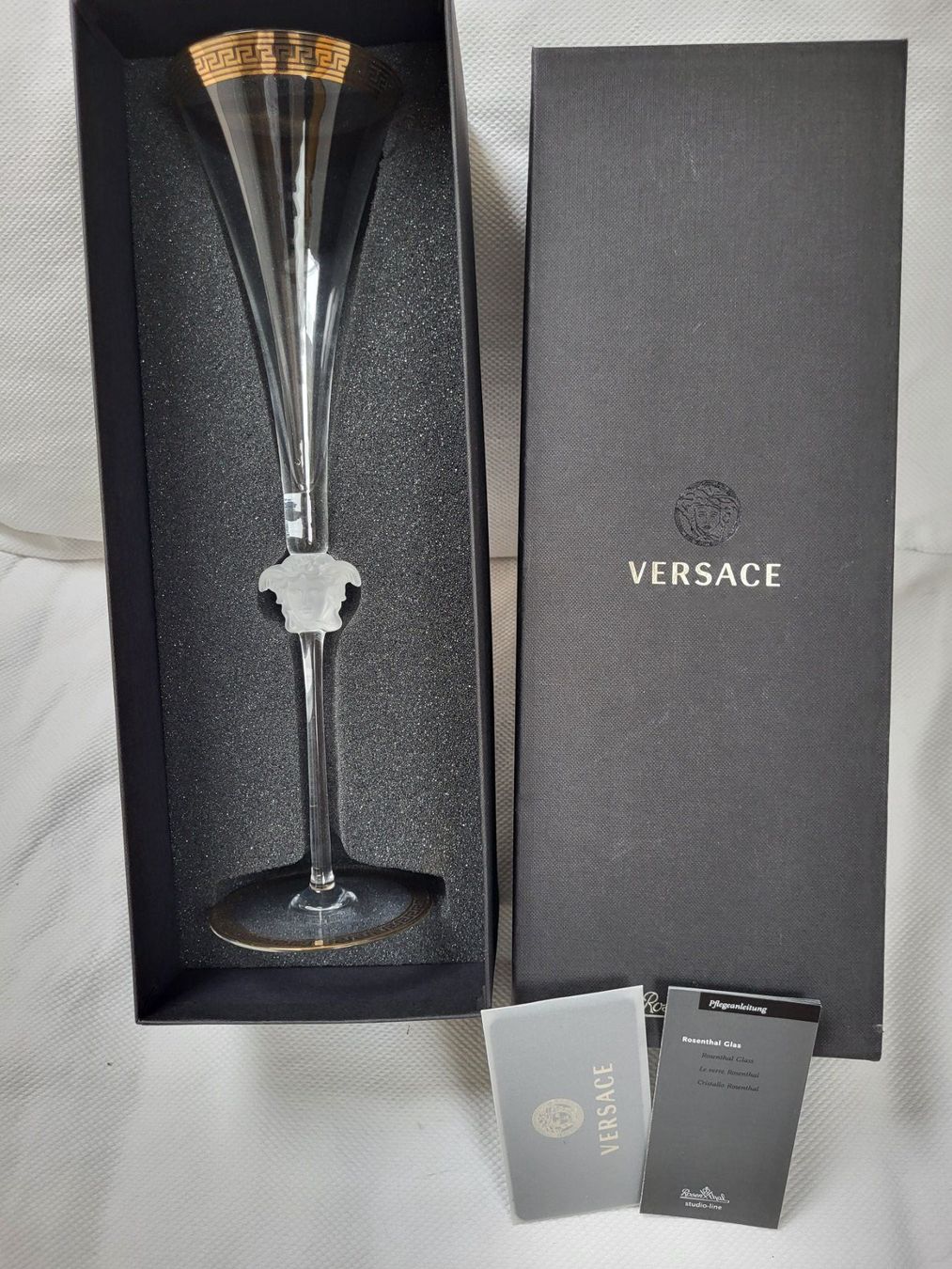 Versace Gläser: Rosenthal Champagner Flute "Versace" – Neu und originalverpackt aus Rorschacherberg von samui57