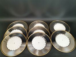 MORINOX 8 Platzteller mit Goldrand + 8 Spitzendeko
