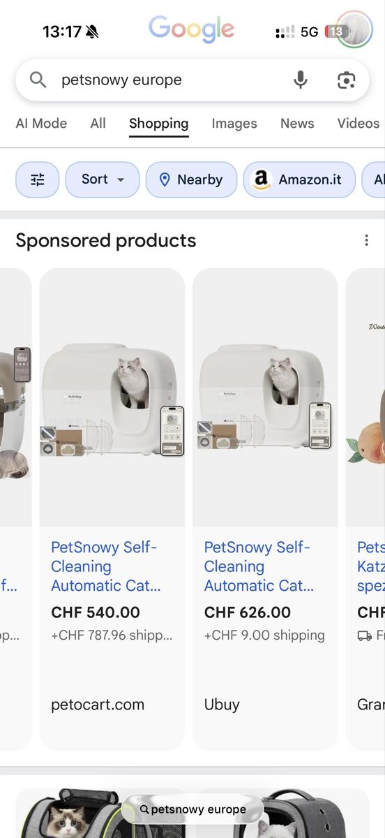Gattaiole: PetSnowy Automatic Cat Litter Box White with New Lid – Usato da Genève venduto da lor_dm8g
