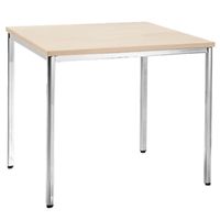 neuer Konferenztisch, 800x800mm Ahorn Füsse in schwarz