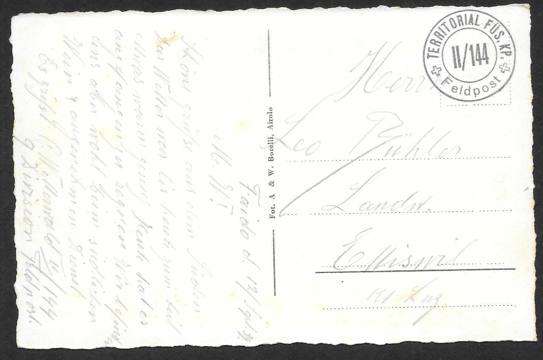 Cartoline postali: Faido vista generale Feldpoststempel – Usato da Olten venduto da clotaldi 1