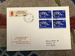1 Erstagsbrief LI Einschreiben Viererblock 1969