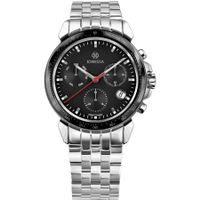 🇨🇭 Jowissa® Herrenuhr Chronograph Schwarz Edelstahl Swiss