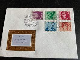 Original Schweizer Briefmarken-Satz von 1969 "Portraits"