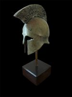 Ancient Greek key Corinthian crested Bronze helmet. Greece