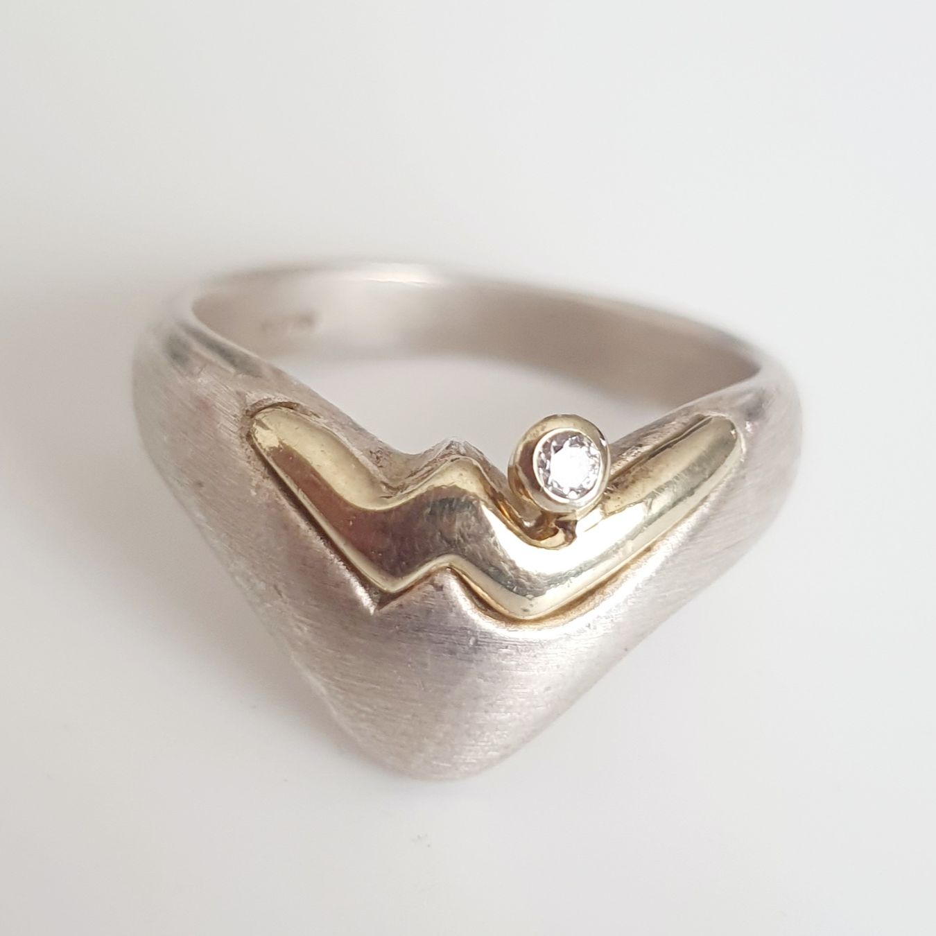 Anelli: Ring Silber 925 mit gold Elemente und Stein Gr 17,8 mm – Usato da Kreuzlingen venduto da Wunderkiste123 3