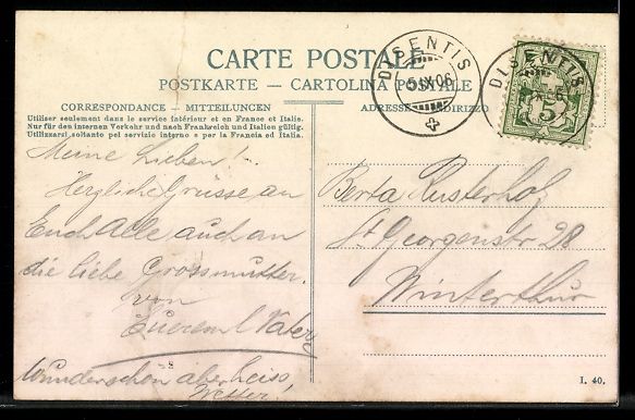 Cartes postales: AK Disentis, Ort mit Kirche – D'occasion à Berlin par bartko-reher 1