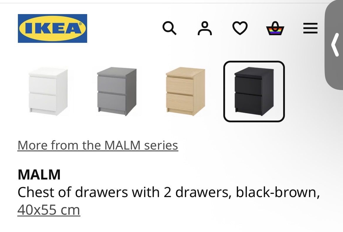 Ikea Nachttische: Set x2 Malm bedside drawers with 2 drawers - black/brown – Neu (gemäss Beschreibung) aus Bern von cia_6q9y 6